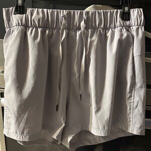 Avia Women's High Waist Drawstring Shorts - Light Gray